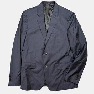 Theory Navy Blue Window Pane Checkered Suit Jacket Sport Coat Wool Men's 42 LONG